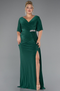 Long Emerald Green Plus Size Evening Dress ABU5287