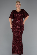 Long Burgundy Formal Plus Size Dress ABU5318