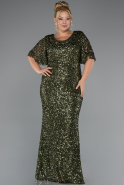 Long Olive Drab Formal Plus Size Dress ABU5318