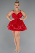 Short Red Formal Plus Size Dress ABK2436