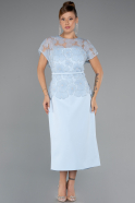Midi Light Blue Dantelle Plus Size White Prom Dress ABK2448