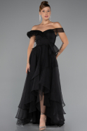 Front Short Back Long Black Prom Gown ABO120