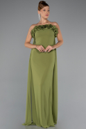 Long Pistachio Green Chiffon Prom Gown ABU5351