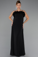 Long Black Chiffon Prom Gown ABU5351