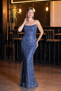 Long Indigo Beaded Evening Dress ABU5345