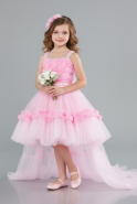 Front Short Back Long Powder Color Girl Dress ABO115
