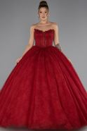 Long Red Dantelle Special Design Engagement Dress ABU5375