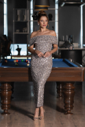 Midi Beige Party Dress ABK2440