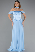 Light Blue Long Chiffon Evening Dress ABU5327