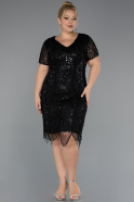 Short Black Plus Size Cocktail Dress ABK2380