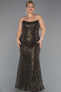Long Olive Drab Beaded Plus Size Engagement Dress ABU5347