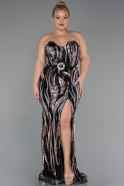 Long Black Plus Size Evening Dress ABU5025