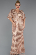 Long Gold Plus Size Evening Dress ABU2309