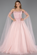 Long Powder Color Plus Size Engagement Dress ABU5470