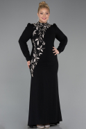 Long Black Plus Size Hijab Dress ABU5395