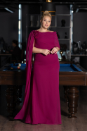 Long Plum Chiffon Plus Size Evening Dress ABU5419
