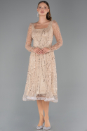 Midi Gold Beaded Cocktail Dress ABK2469