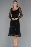 Midi Black Beaded Cocktail Dress ABK2469