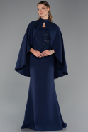 Long Navy Blue Mermaid Evening Gown ABU5485