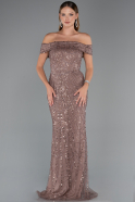 Long Copper Beaded Evening Dress ABU5492