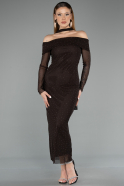 Midi Brown Stony Cocktail Dress ABK2491