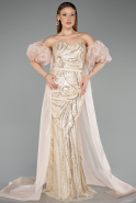 Long Beige Evening Dress ABU5537