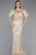 Long Beige Evening Dress ABU5538