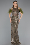 Long Olive Drab Evening Dress ABU5538