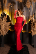Long Red Dantelle Evening Dress ABU5510
