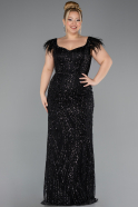 Black Long Plus Size Evening Dress ABU5182