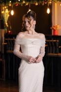 Long Beige Beaded Evening Dress ABU5550
