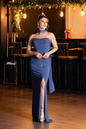 Long Indigo Prom Gown ABU5564