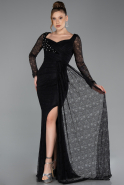 Long Black Dantelle Evening Dress ABU5588