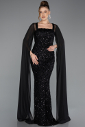 Long Black Scaly Evening Dress ABU5589