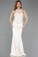 Long Gold Satin Evening Dress ABU5601