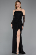 Long Black Dantelle Evening Dress ABU5603