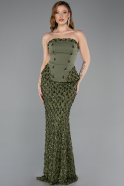 Long Olive Drab Dantelle Mermaid Prom Dress ABU5612
