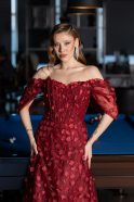Long Burgundy Evening Dress ABU5611