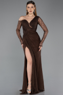 Long Brown Dantelle Evening Dress ABU5618