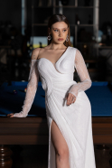 Long White Dantelle Evening Dress ABU5618