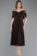 Midi Brown Party Dress ABK2523