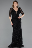 Black Long Scaly Evening Dress ABU5621