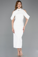 Midi White Party Dress ABK2517