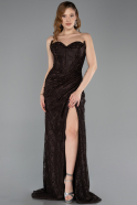 Long Brown Laced Evening Dress ABU5642