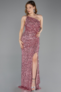 Long Powder Color Scaly Evening Dress ABU5647
