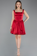 Short Burgundy Satin Party Dress ABK2529