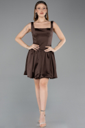 Short Brown Satin Party Dress ABK2529