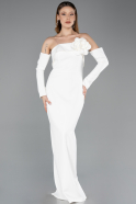 Long White Evening Dress ABU5629