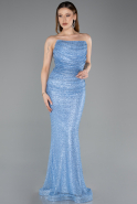 Long Indigo File Evening Dress ABU5636