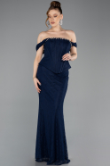 Long Navy Blue Dantelle Mermaid Prom Dress ABU5685